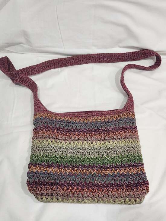 The Sak Handbags - The Sak Multi-Color Striped Crochet Crossbody Shoulder Bag